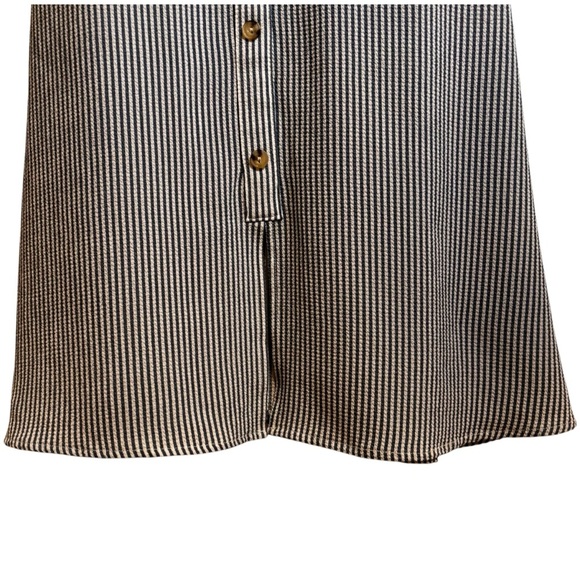 Monteau | Navy White Striped Button Midi Sundress | XS - Picture 4 of 6